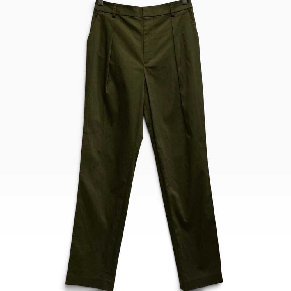 Alice + Olivia Grady Pleated Cropped Ankle Pants Army Green Trousers XS 2 NWT